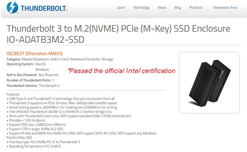 IOCREST Ʈ ũž Ʈ  Ŭ, M.2 NVME SSD, 3 40gbps