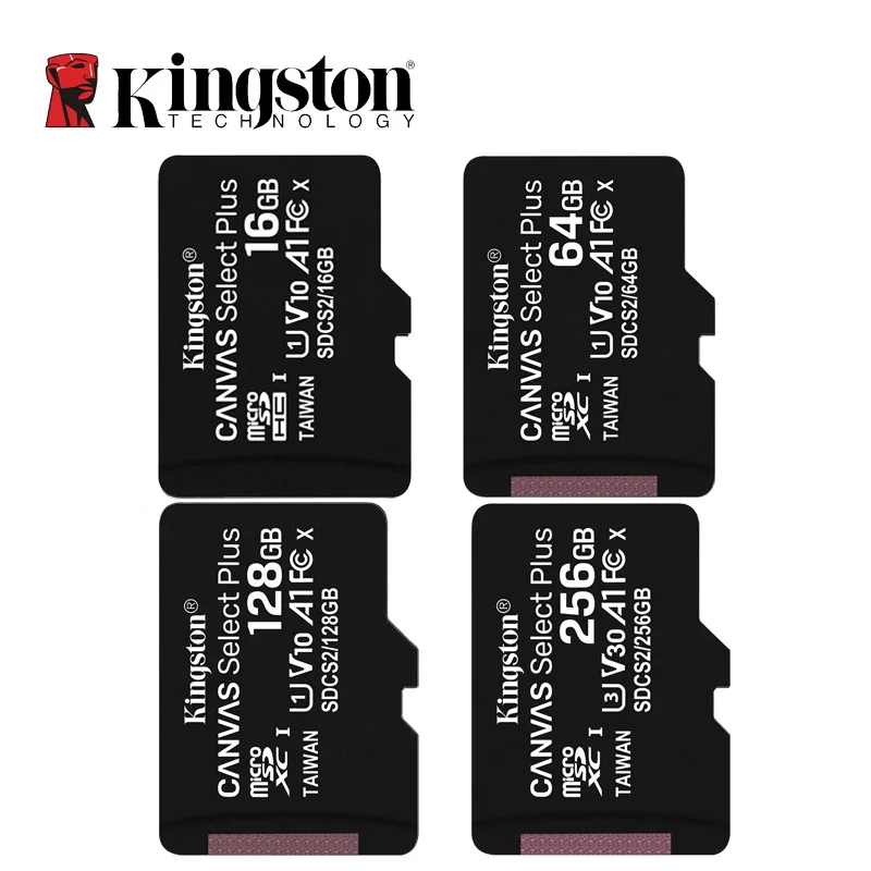 Kingston микро Флэшка C10 карта памяти 128 Гб 64 ГБ 32 16 256 U1 до 80 МБ/с./с класса 10 SDHC SDXC мини SD