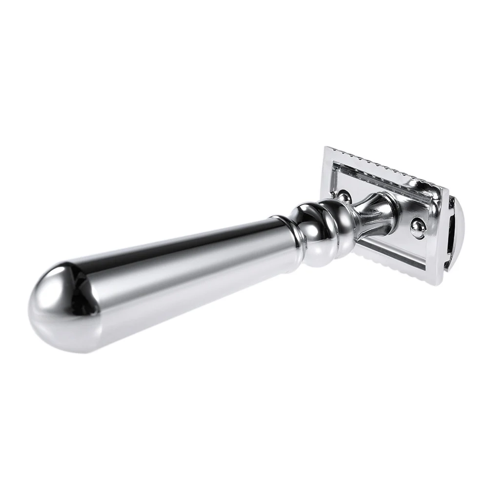 

Men Double Edge Shaving Razor Rotatable Handle Safety Razor Traditional Shaving Razor for Dry & Wet Male Facial Shaving Tool