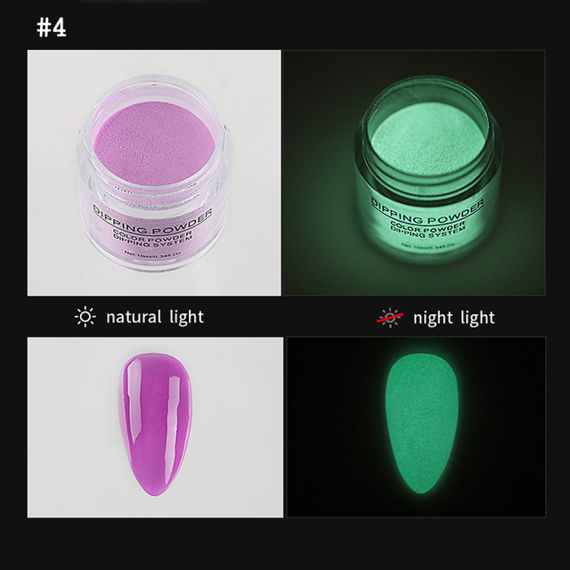 Double Color Fluorescent Nail Dipping Powder Pencil Cushion Polish Nail Art DIY Glow Effet Party Pigment Eye Shadow Use