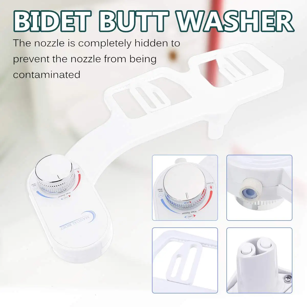 Clean & Clear Rear End Bidet Butt Wash Washer Adjustable Fresh Water Spray White 