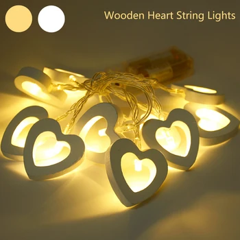 

10 Lights LED Wood Love Garland Battery Box Lamp Wedding Decoration Wedding Birthday Party Decoration Easter Decoration
