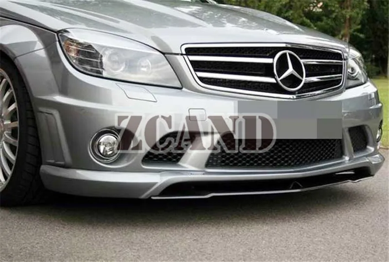 C style 3 шт. настоящий передний спойлер из углеродного волокна для MERCEDES BENZ W204 C63 AMG Sport передний бампер 2008-2012