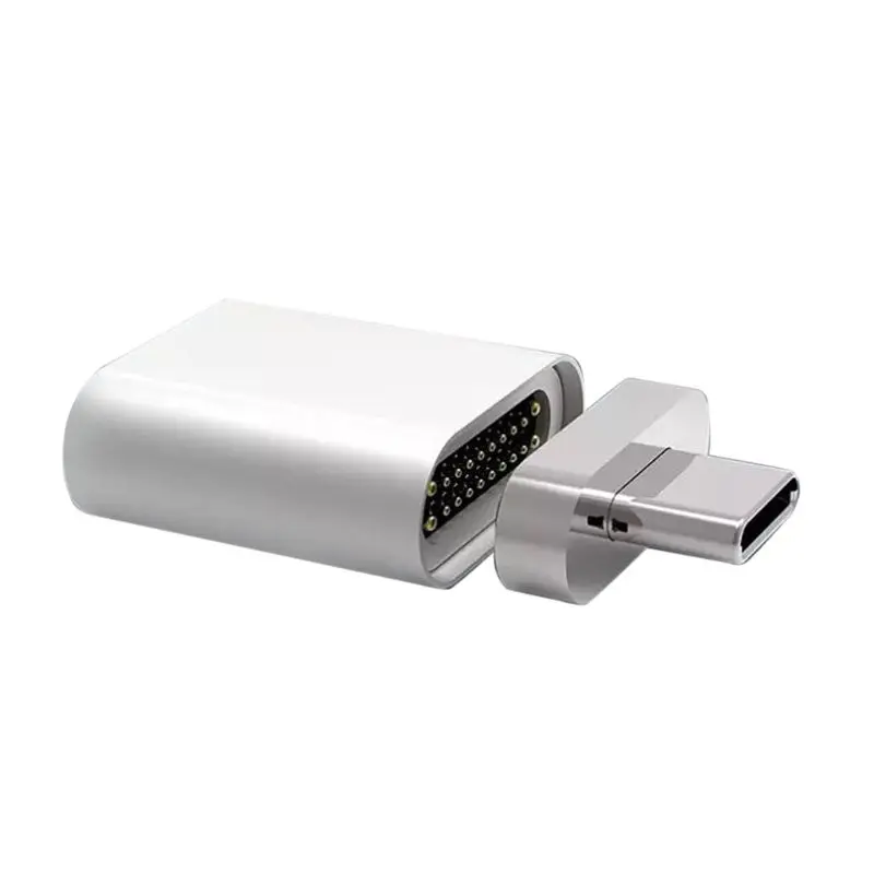 Для macbook Магнитный головной конвертер typec адаптер для передачи данных DXAB - Цвет: Серебристый