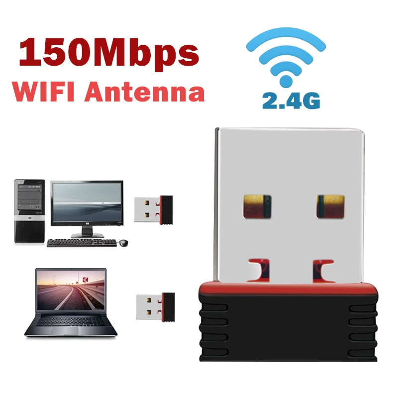 Usb wifi адаптер ethernet lan беспроводной 802.11n ноутбук ключ карта antena adaptador 2 4g wi fi приемник