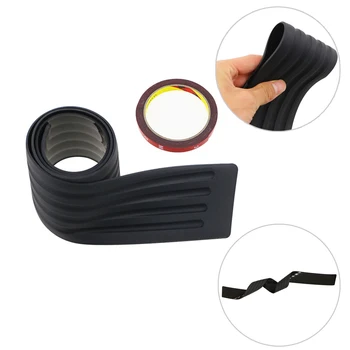 

Daefar Car Trunk Rear Bumper Scratch bar Universal Car Black Rear Bumper Sill/Protector Plate Rubber Cover Guard Trim Pad