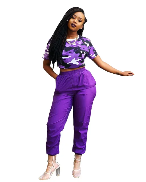Women Sexy Purple Camouflage Print 