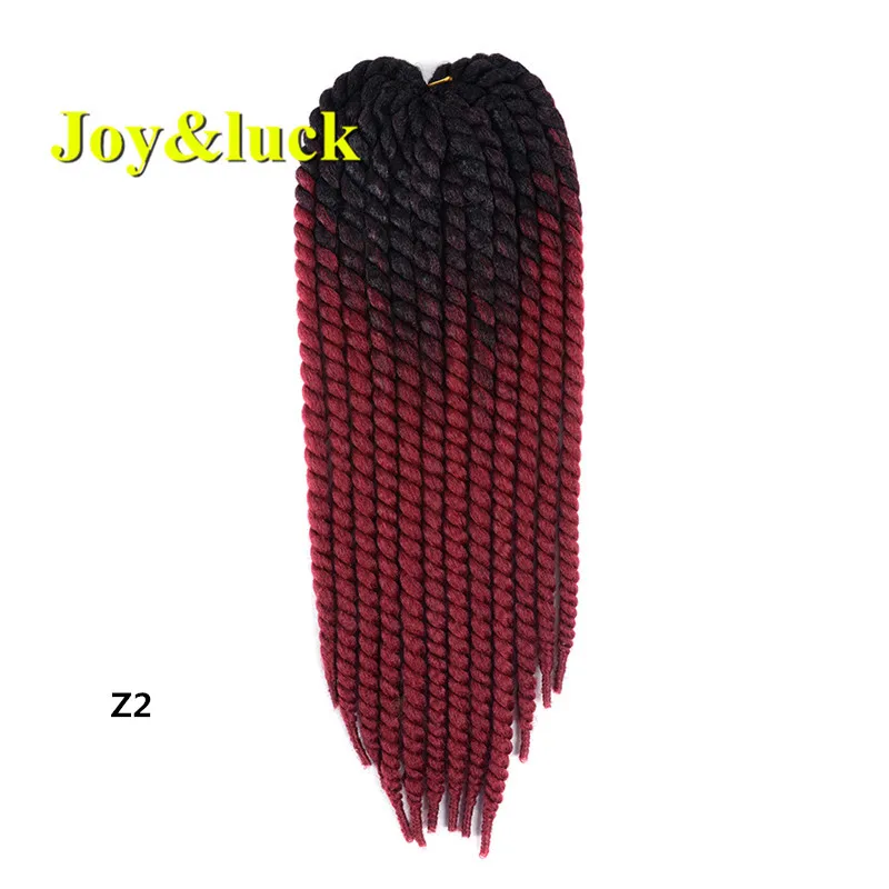 Z2 Joy& luck 22 дюймов длинные Джамбо Гавана Mambo твист плетеный вязаный крючком косы синтетические высокотемпературные волокна - Цвет: Z2