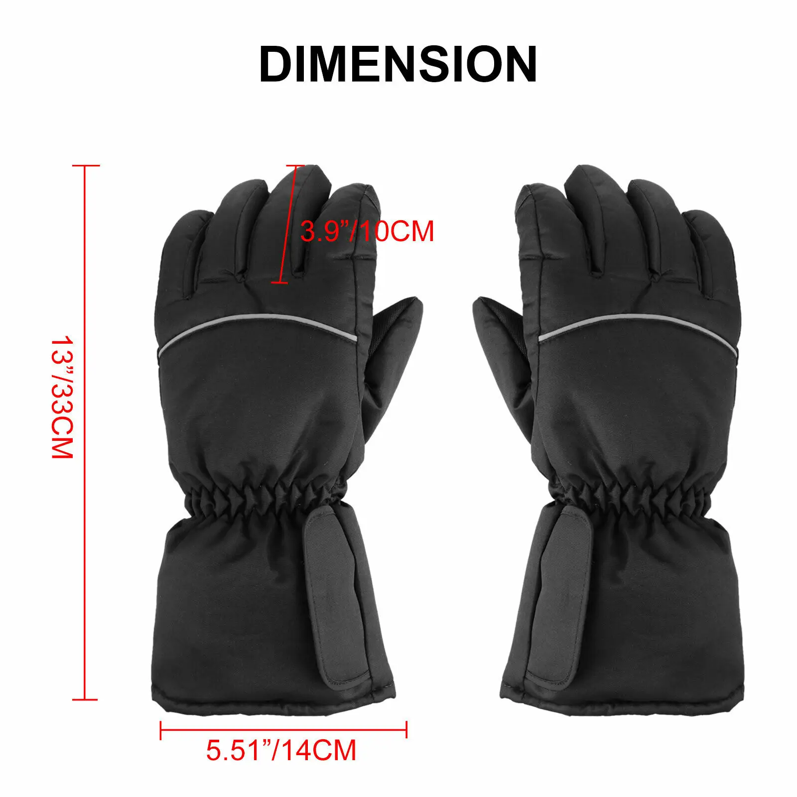 Rainproof Warm Rechargeable Heated Gloves Touch Screen Hand Warmer for Outdoor Sports Ski