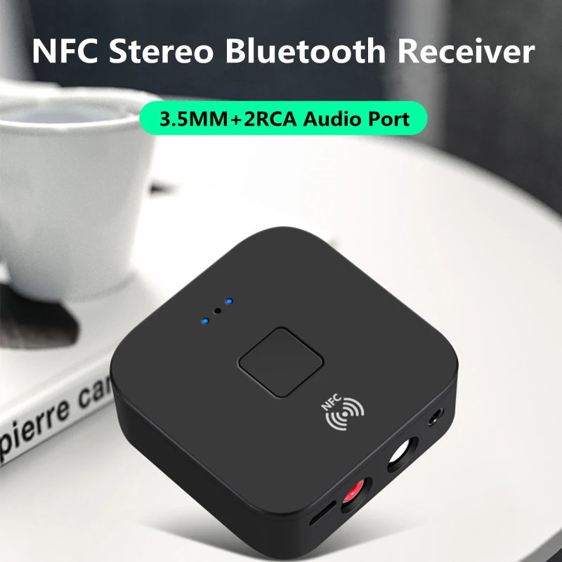 NFC Bluetooth 5,0 приемник 3,5 мм AUX RCA Jack Hifi беспроводной аудио адаптер автомобильный громкой связи