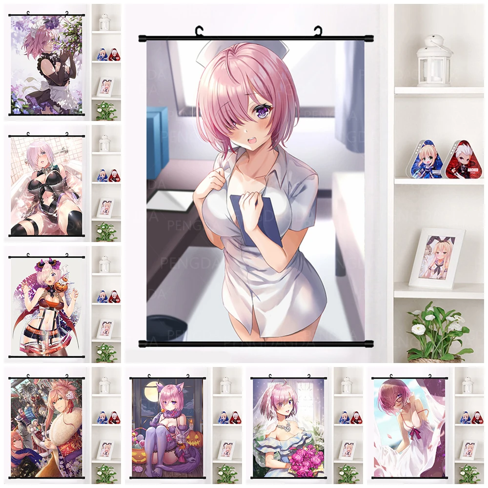 

Fate Grand Order Mash Kyrielight Print anime cartoon Picture Canvas Painting Home Decor Wall art Plastic Hanging Scrolls Poster