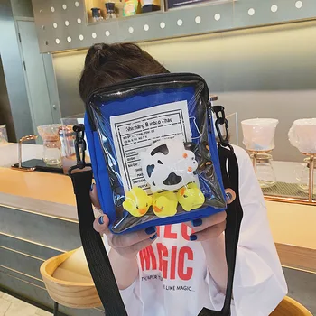 

Crossbody Bags for Women 2019 New Hot Fashion Female Transparent Canvas Handbags Students Messenger Bags School Shoulder Bags