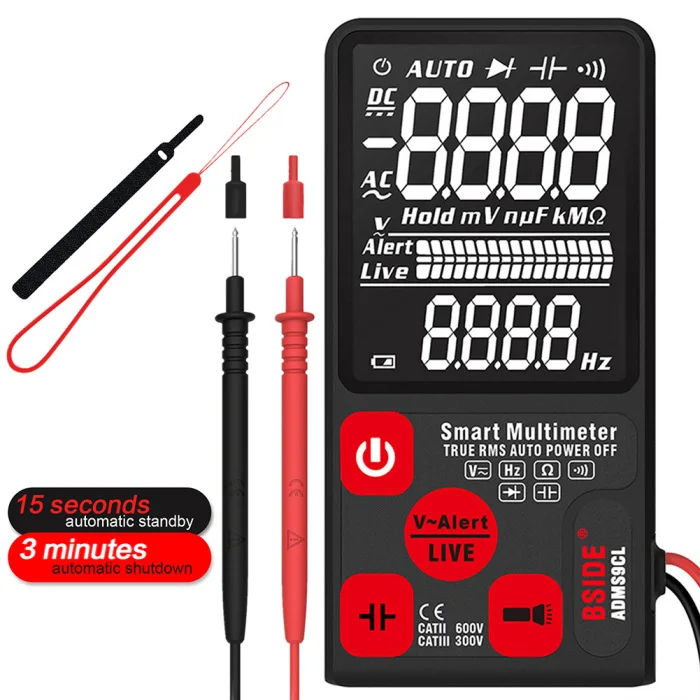 Умный Авто Цифровой мультиметр большой экран дисплей сопротивление напряжения инструмент ADMS9CL MJJ88