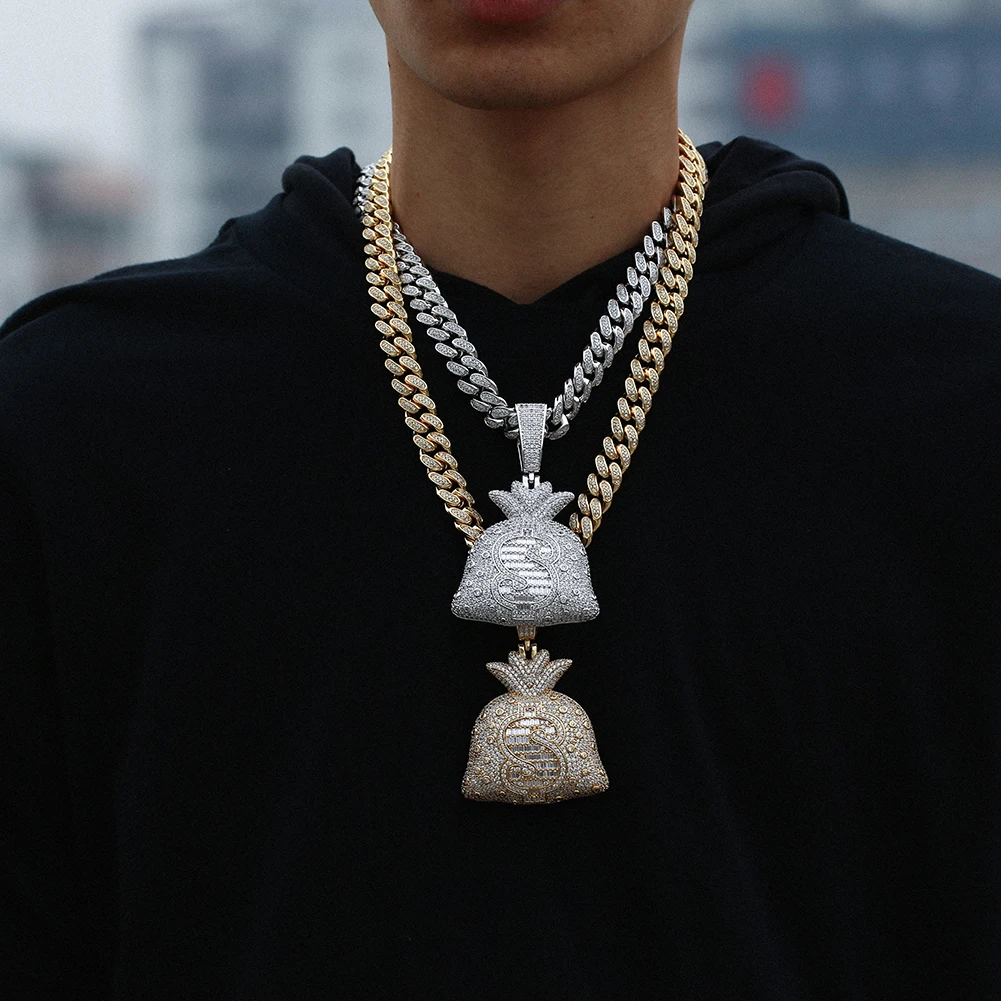 Iceoutbox Hip Hop Big Money Bag Pendant 