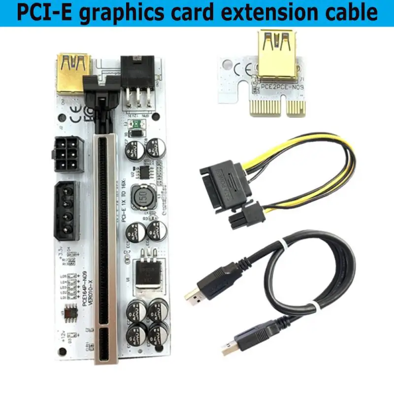 1 шт. новейший VER0010 USB 3.0 PCI-E Райзер Экспресс 1X 4x 8x 16x адаптер Pcie карта SATA 15pin до 6