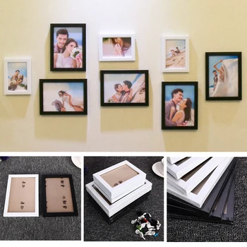 

8Pcs/Set Classic Photo Frame 7 5 Inch Wall Art for Wall Hanging Wedding Couple Recommendation Pictures Frames Home Decoration