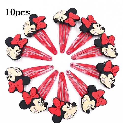 12-10pcs 10 шт., эластичная резинка для волос с Микки и Минни для девочек, детские заколки для волос с блестками для маленьких девочек, аксессуары для волос с Микки Маусом, заколка для волос - Цвет: 12-10pcs