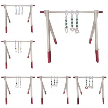 

1Set Nordic Cartoon Baby Wooden Gym Fitness Frame Rack Hanging Pendant Toys Kit Toddler Infant Room Decorations