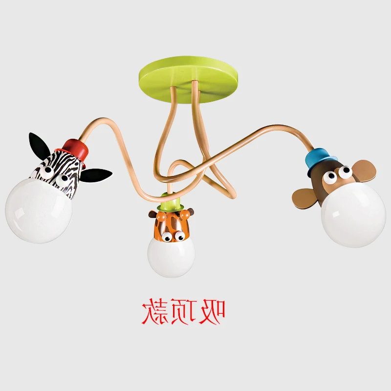 

modern children's room cartoon Monkey zebra ceiling light for bedroom lamp