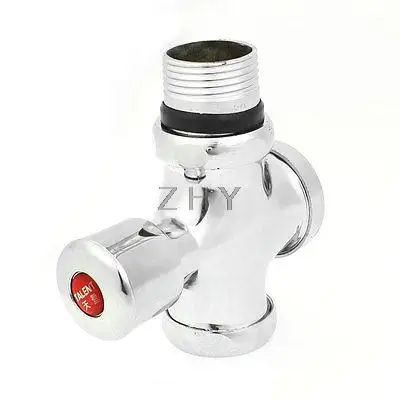 

Silver Tone 32mm Male Thread Press Button Type Toilet Flush Valve