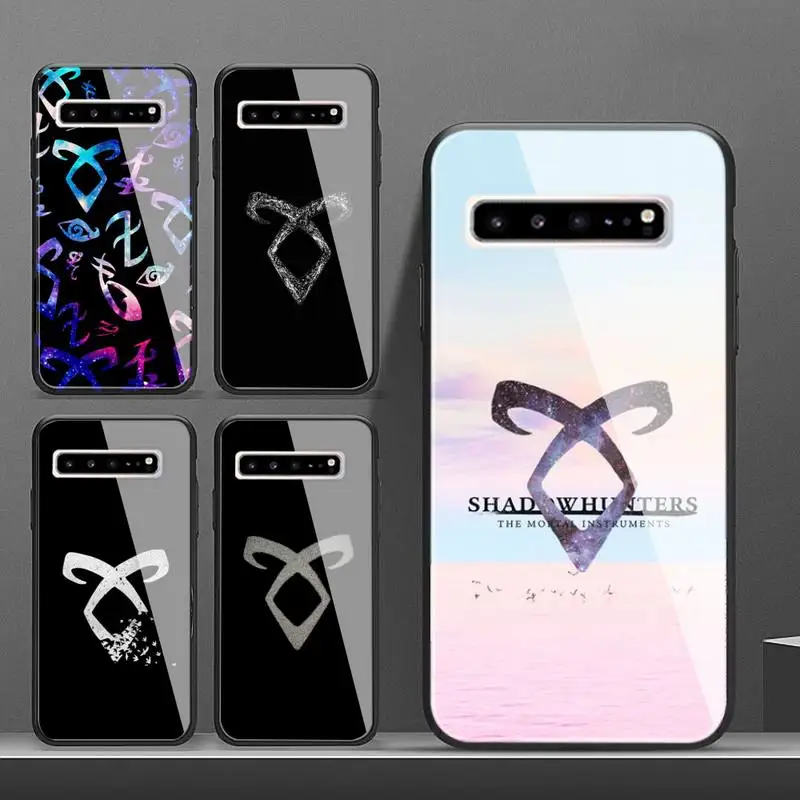 

shadowhunters Phone Case glass For Samsung S10 S20 S9 Plus s6 7 edge Note9 10 Luxury brand
