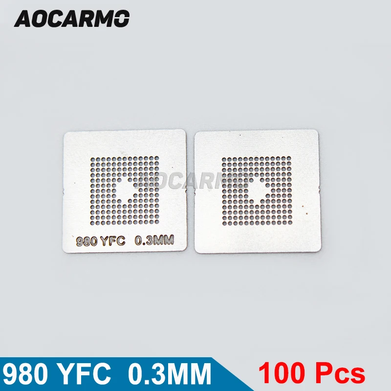 Aocarmo 100 шт./лот 0 3 мм 980YFC шаблон олова для растений SMC трафарет LM4FS1AH 5BBCIG 5BBC1G LM4FS1AH5BBCIGR