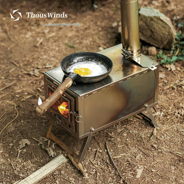 Thous Winds Outdoor Titanium Folding Wood Stove Ultralight Winter Camping  Heater Bushcraft Quick Disassembly Furnace TW1020-