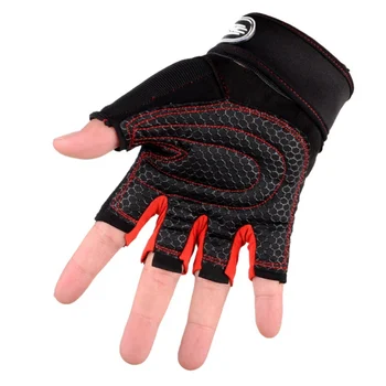 

New 1 Pair Outdoor Sports Half finger Anti-slip Breathable gloves Weight Lifting Equipment GYM bodybuilding fitness gloves