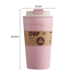 Eco - Friendly 420ml Bamboo Fiber Travel Mug - Portable, Reusable & Non - slip - 420ml (Pink)