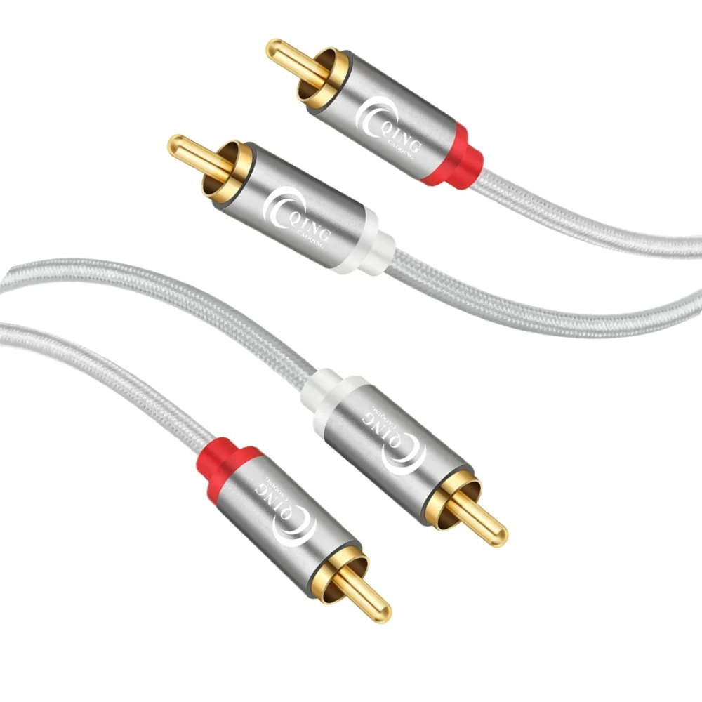 Аудиокабель 2RCA к 2 RCA штекер позолоченный аудиокабель 1 м 3 5 для домашнего