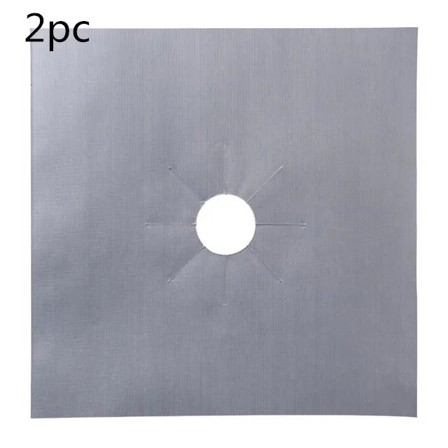 2pcs silver Кухонные принадлежности, газовые протекторы для плиты, многоразовые Кухонные гаджеты, газовая плита, крышка горелки, коврик для газовой плиты, инструменты для защиты от травм - Цвет: 2pcs silver
