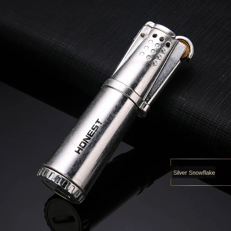 

Creative Old Style Metal Mens Smoking Lighter Windproof Tobacco Cigarette Kerosene Lighter Grinding Wheel Metal Military Lighter