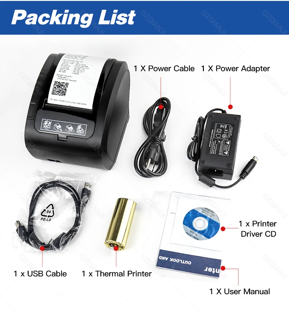 impressora térmica de recibos cortador usb serial bluetooth