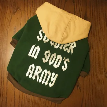 

French fighting clothes winter hoodie plus velvet thick pug fat dog bulldog autumn and winter clothes small dog clothes sweater