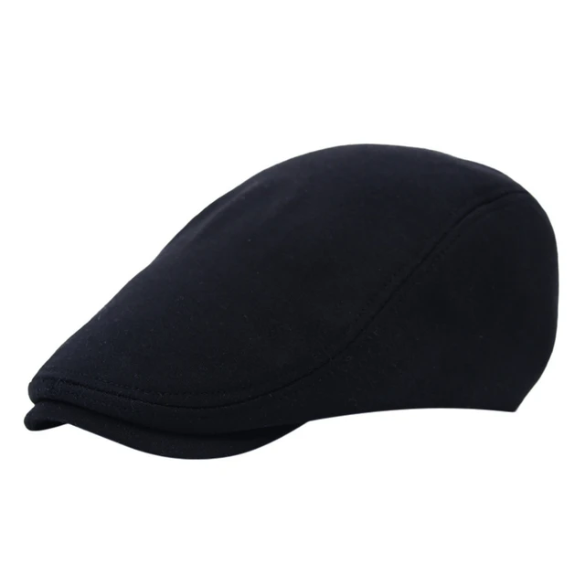 Black Grey men's Beret Caps vintage cotton beret Hats Newsboy