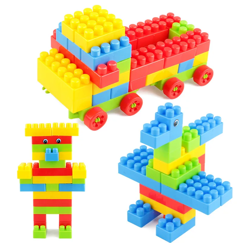 

Children Large Size Plastic Building Block Toys Baby Educational Assembled Fight Inserted Bag Building Blocks Toy 3-6-Year-Old M