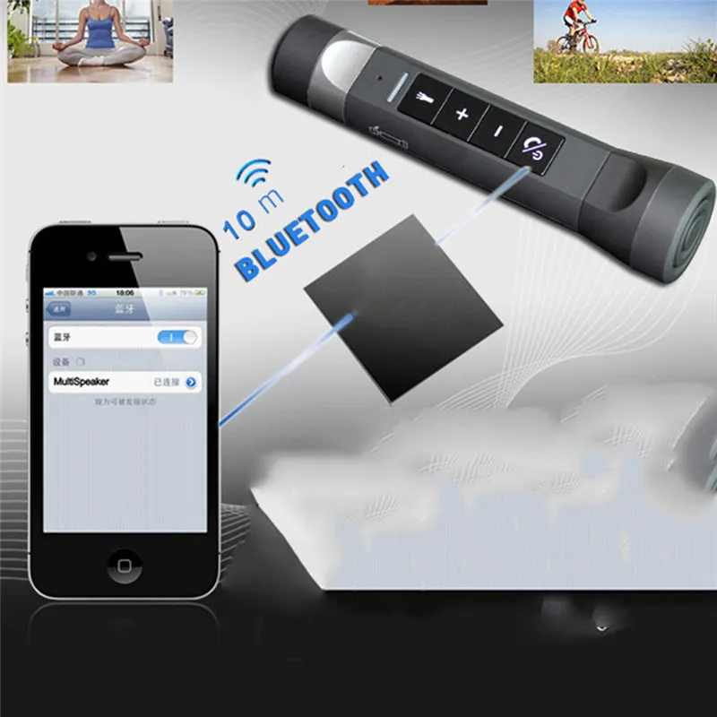 Открытый фонарик Портативный беспроводной Bluetooth динамик банк питания TF FM радио Музыка всасывания для велосипедов велосипеды#2