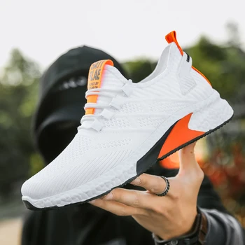 

2020 Mens Casual Shoes Men Sneakers Breathable Comfortable Lightweight Male Footwear Mesh Lace-up Walking Man Shoes Size 44