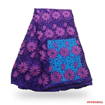 

2019 New style French net lace fabric Embroidery flower Water solubility Tulle Mesh Lace Fabric f190901