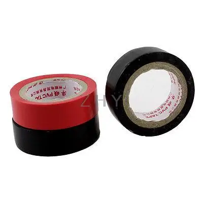 

3 PCS 5M x 15mm Self Adhesive Tape Roll Black Red for Electrical Wire Insulation