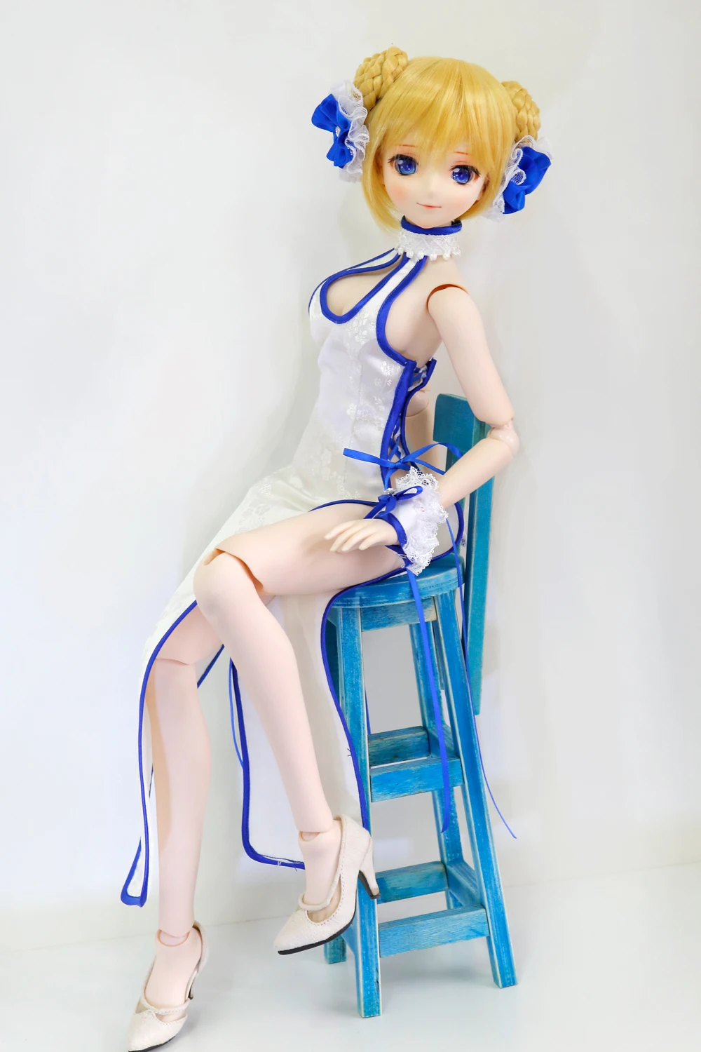 Estartek 1/3 Заказная китайская стильная синяя юбка Ципао KK11 для BJD SD DD SQ AZ кукла