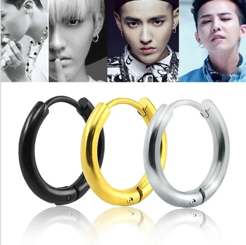 Korean Small Circle Clip Earrings Stainless Steel Round Huggies for Women Men 2021 Ear Ring Bone Buckle Fashion Jewelry Gift | Украшения и