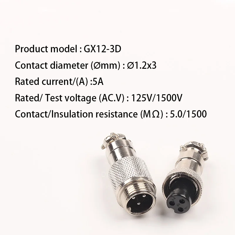 GX12 Butt type Electric Aviation Socket & Plug 12MM Docking Power Male & Female Wire Connector 2/3/4/5/6/7 Pin