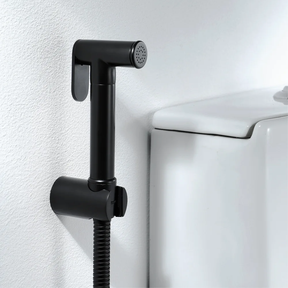 

Hideep Fu to Wash Faucet Suit Black And White with Pattern Stainless Steel Fu to Wash Spray Gun Chamber Pot Flusher HI09022A