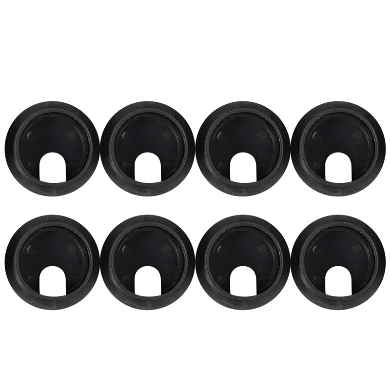 Черный круглый пластиковый Настольный держатель для кабелей отверстие втулки крышка 35 мм 8 шт