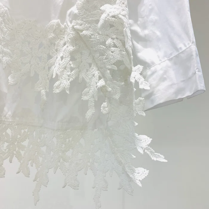 WHITNEY WANG блузки женские осень мода уличная кружевная Лоскутная негабаритная блузка женские блузы офисные женские рубашки топы