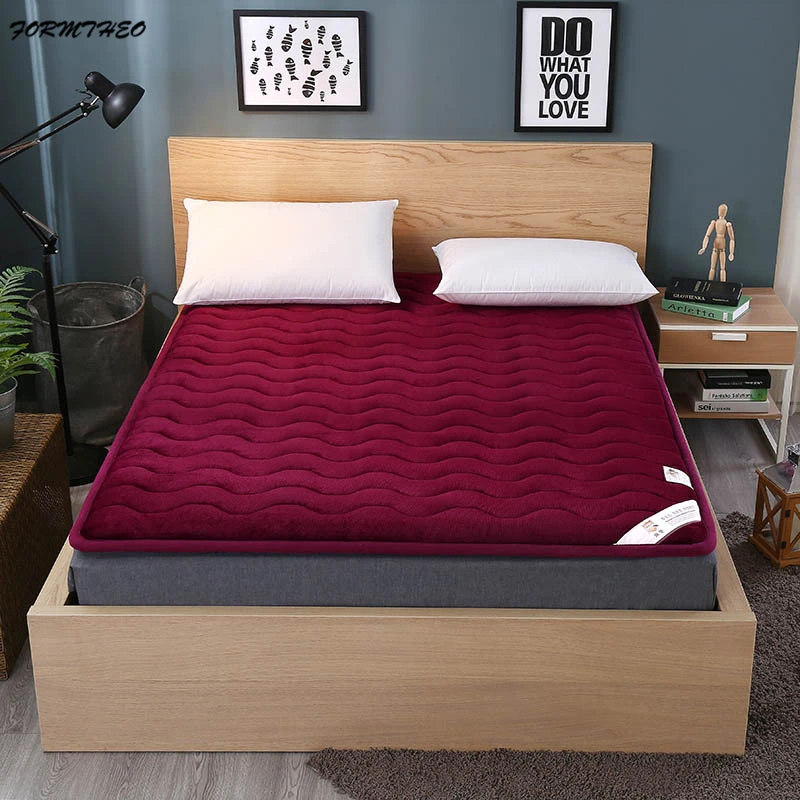 Mattress topper 1 VESCOVO 90*200 120*200 150*200 фланелевый матрас коврик, сохраняющий тепло, напольный коврик для спальни, двойной размер, королева, татами, зимний лежак, Топпер - Цвет: Mattress topper 1