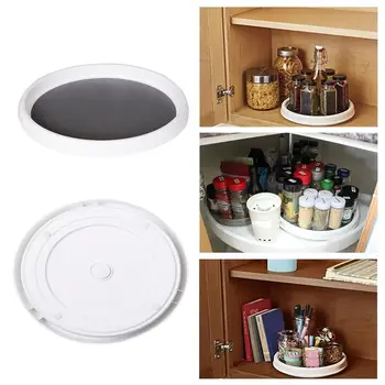 

Rotating Condiment Rack Seasoning Bottles Jars Round Rotating Tray Kitchen Rotary Seasoning Rack Kitchen Storage Tray