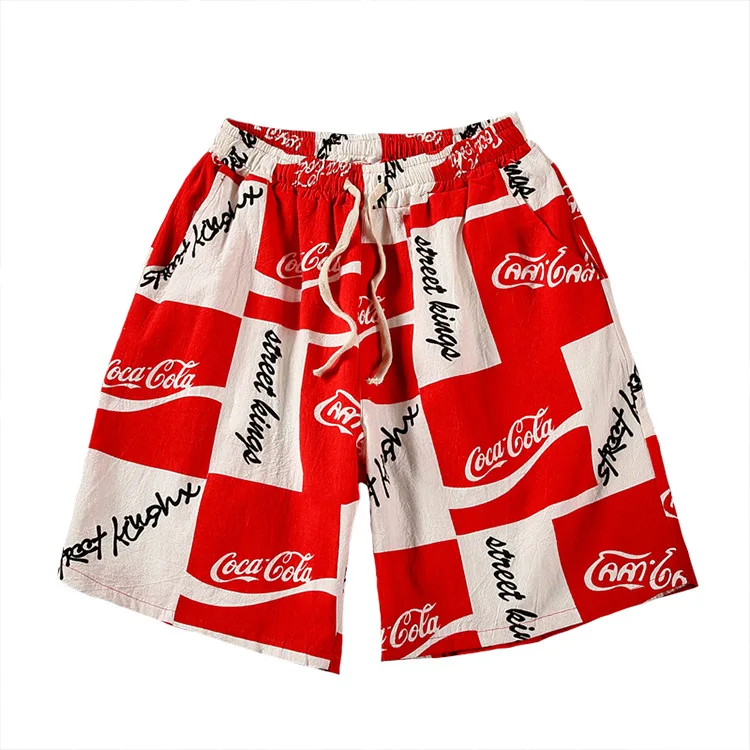 Летние Стильные пляжные шорты с принтом, мужские свободные повседневные шорты больших размеров