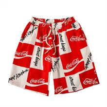 Летние Стильные пляжные шорты с принтом, мужские свободные повседневные шорты больших размеров